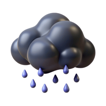 dramatic minimalist Dark Nimbus Cloud with Rain Isolated authentic png