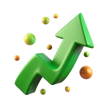 serene abstract Conservation Success Story Isolated Green Upward Arrow authentic png