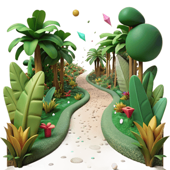 vibrant rustic Dense Jungle Path Cutout detailed png