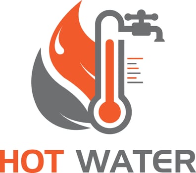 Hot Water Thermometer Logo. Water Heater Logo vector