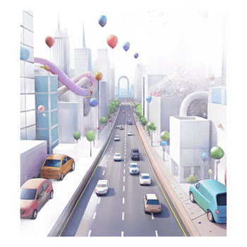 stunning classic City Street at Rush Hour Transparent high quality png