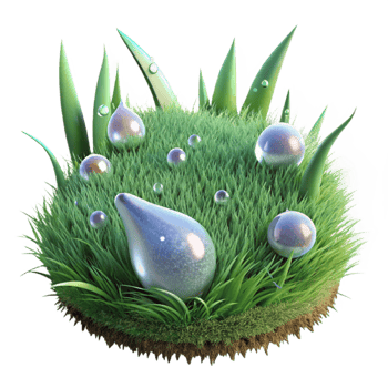 impressive minimalist Dew Drops on Grass Cutout Transparent Background detailed png