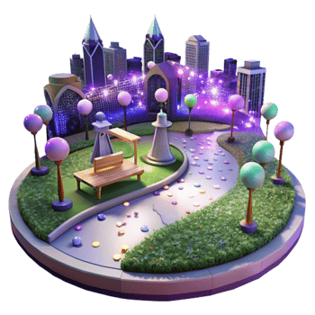 vibrant contemporary Empty City Park at Night Transparent original png