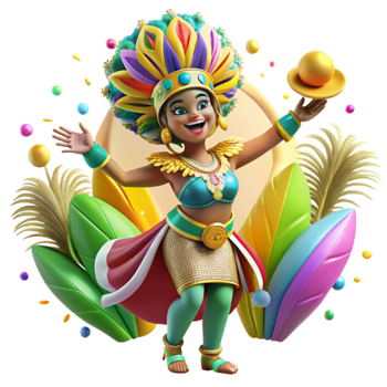 wonderful minimalist Brazilian Samba Dancer Cutout Colorful Costume png