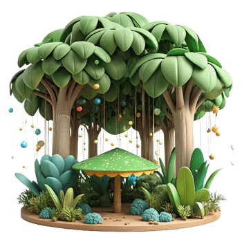 elegant modern Dense Jungle Canopy Top View Cutout professional png