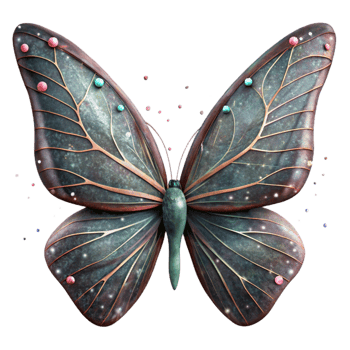 serene traditional Dried Butterfly Wings Isolated with Faded Patterns authentic png