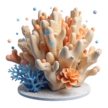 dramatic minimalist Dried Coral Reef Cutout with Bleached Surface premium png
