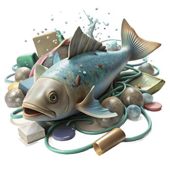 beautiful creative Dead Fish in Polluted Water Close Up Cutout exclusive png