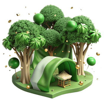 serene modern Forest Canopy Lush Green Top View Transparent Background professional png