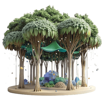 vibrant vintage Forest Canopy Dense Foliage Transparent Background Cutout exclusive png