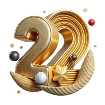 elegant rustic Art Deco Font Number 2 Cutout Gold authentic png