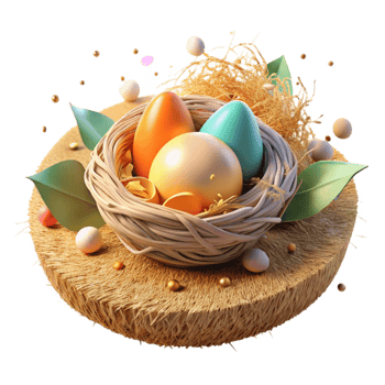 beautiful abstract Bright Sunlit Nest in Hedgerow on Farm Isolated detailed png