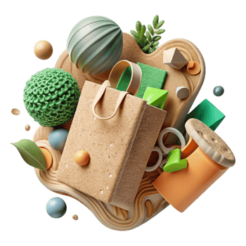 dramatic minimalist Eco Friendly Packaging Isolated Biodegradable Materials high quality png