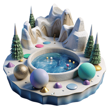 extraordinary classic Arctic Tundra with Pond Cutout detailed png