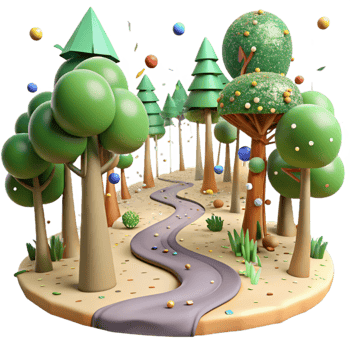 wonderful rustic Forest Path Trees Cutout on Transparent Background high resolution png