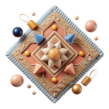 stunning contemporary Geometric Pattern Rug Top View Cutout high resolution png