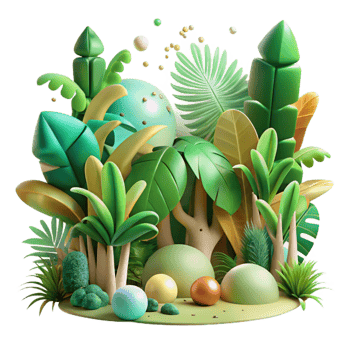 vibrant vintage Blurred Tropical Forest Cutout with Lush Greenery authentic png