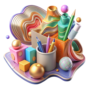 extraordinary classic Colorful Art Supplies Creative Collaboration Transparent Background original png