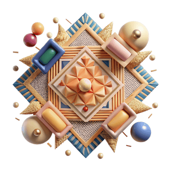 stunning traditional Geometric Pattern Rug Top View Cutout authentic png