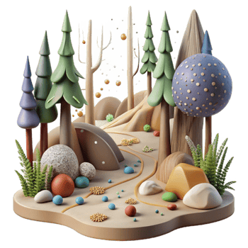 impressive rustic Forest Scene with Wildlife Tracks Transparent Element authentic png