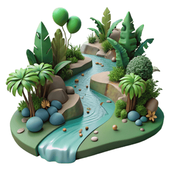 impressive contemporary Dense Jungle Stream Side View Cutout genuine png