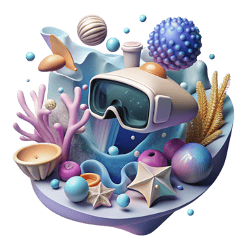 vibrant traditional Exploring Underwater World in Vr Transparent detailed png