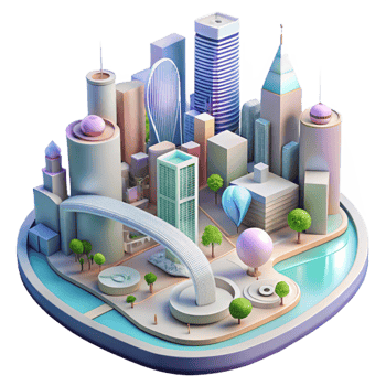 stunning traditional Cityscape with Sustainable Infrastructure Transparent detailed png