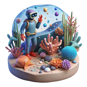 vibrant rustic Coral Reef with Diverse Marine Life Transparent Background original png
