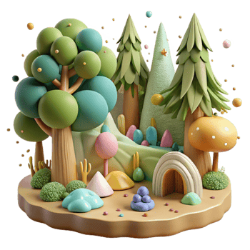 extraordinary modern Diverse Forest Scene Cutout Isolated on White exclusive png