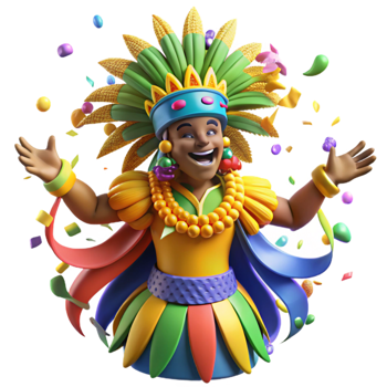 stunning creative Brazilian Carnival Samba Dancer Colorful Costume genuine png