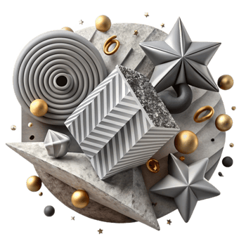 extraordinary abstract Geometric Pattern Gray Scale Isolated Element detailed png