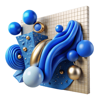 dramatic artistic Abstract Wall Art with Blue Accents Transparent png