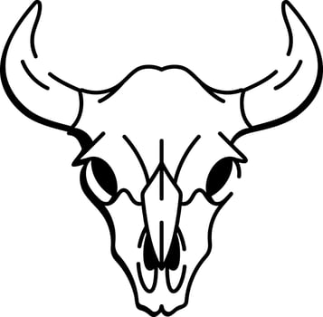A hand drawn style icon of cow skull tattoo vector