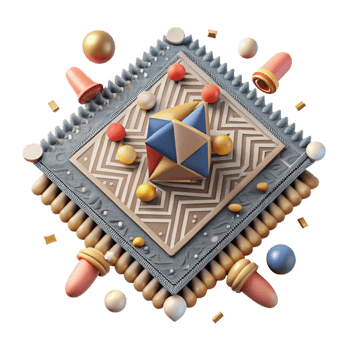 elegant minimalist Geometric Pattern Rug Top View Cutout detailed png