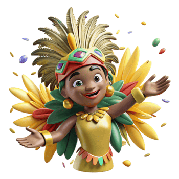serene classic Brazilian Samba Dancer Feathered Costume Isolated genuine png