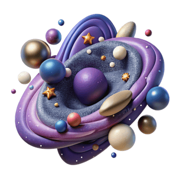 elegant abstract Galaxy Cluster Cutout with Multiple Galaxies detailed png