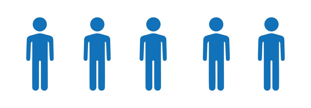 Crowd Silhouettes for Social Media Stats vector