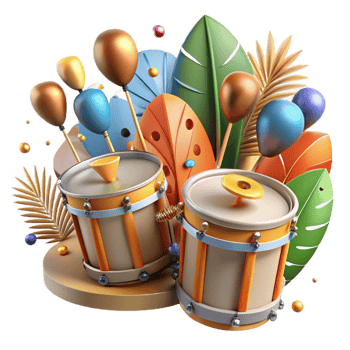 serene modern Brazilian Carnival Music Steel Drums Rhythmic Beat high resolution png