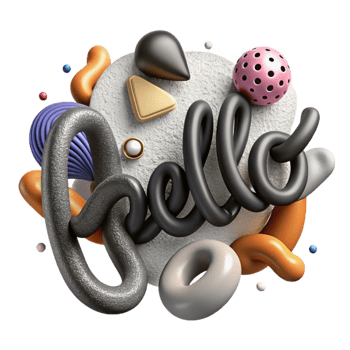 elegant contemporary Brush Script Font Word Hello Cutout Black Ink detailed png