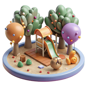 elegant modern City Park with Playground and Squirrels Transparent Background Urban Recreation genuine png