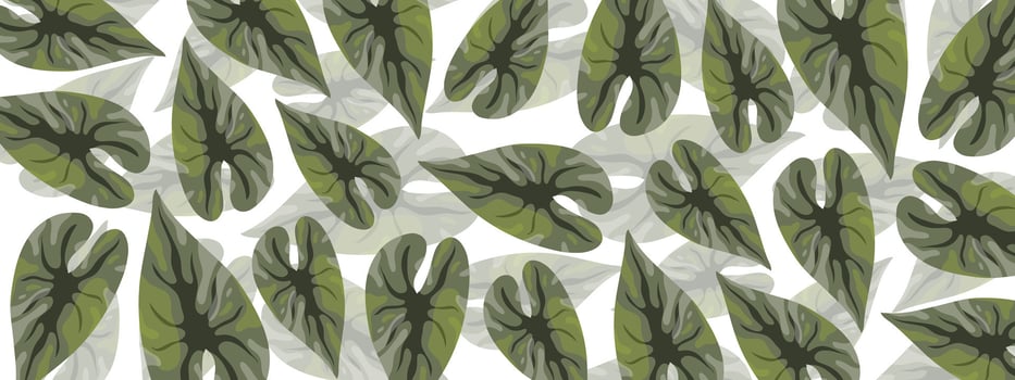 Light Green Leaf Pattern with Natural Jungle Texture vector