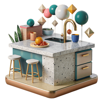magnificent contemporary Contemporary Kitchen Island Isolated Element detailed png