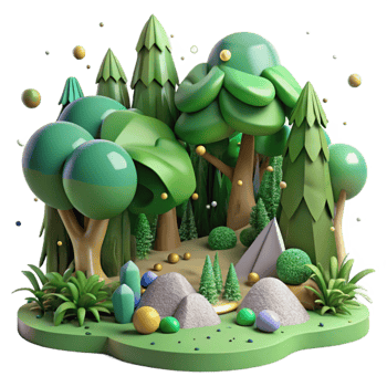 magnificent rustic Forest Scene Cutout with Lush Greenery png