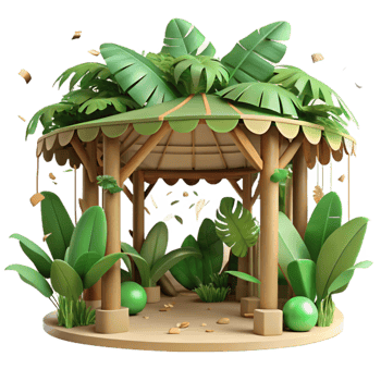 serene contemporary Dense Jungle Canopy Cutout Element original png
