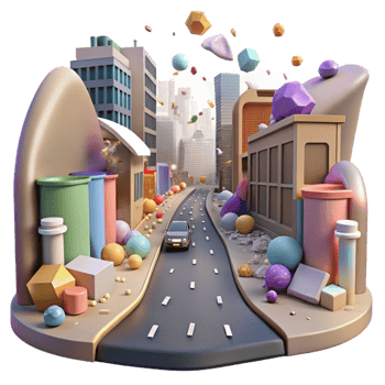 wonderful classic City Street with Litter Cutout high quality png