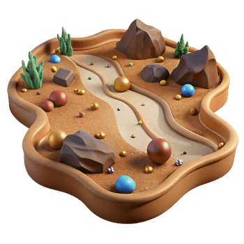 elegant traditional Drought Dry Riverbed Cutout with Brown Sand exclusive png