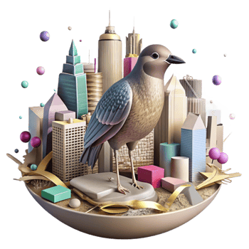 extraordinary artistic Confused Migratory Bird and City Skyline Transparent genuine png