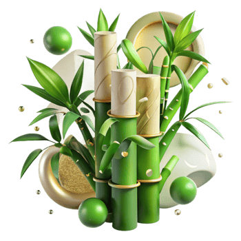 elegant vintage Bamboo Plant Lush Green Foliage Transparent Background png