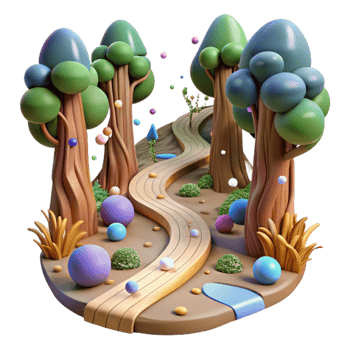 stunning rustic Forest Path with Stream Transparent Background genuine png