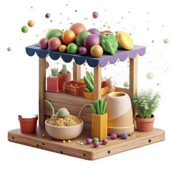 impressive traditional Community Garden Produce Display Transparent Background authentic png